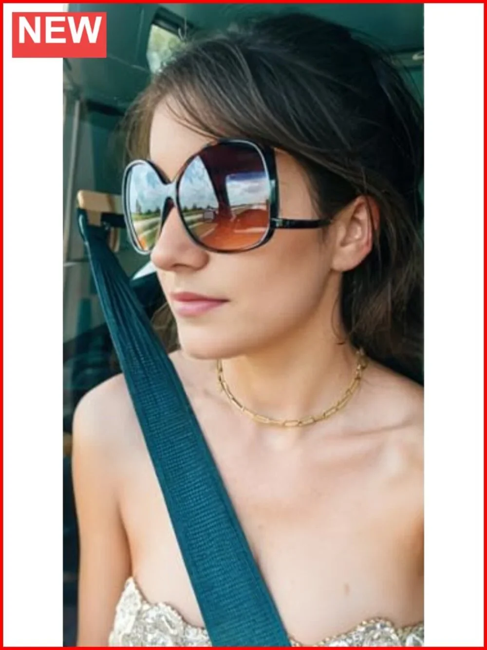 Oversized Jackie O Cat Eye Hybrid Sunglasses with UV Protection - Exquisite
